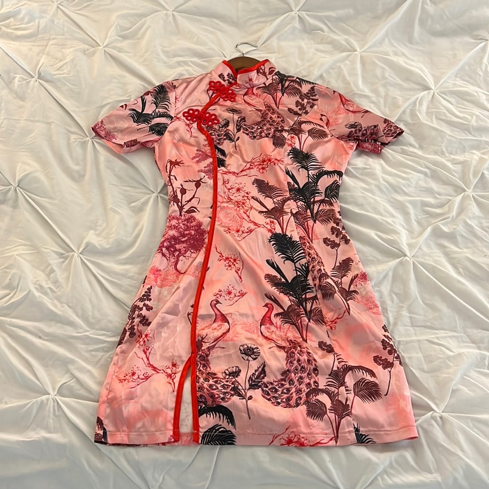 NEW With Tag Petite Pink Satin Split Mini Dress